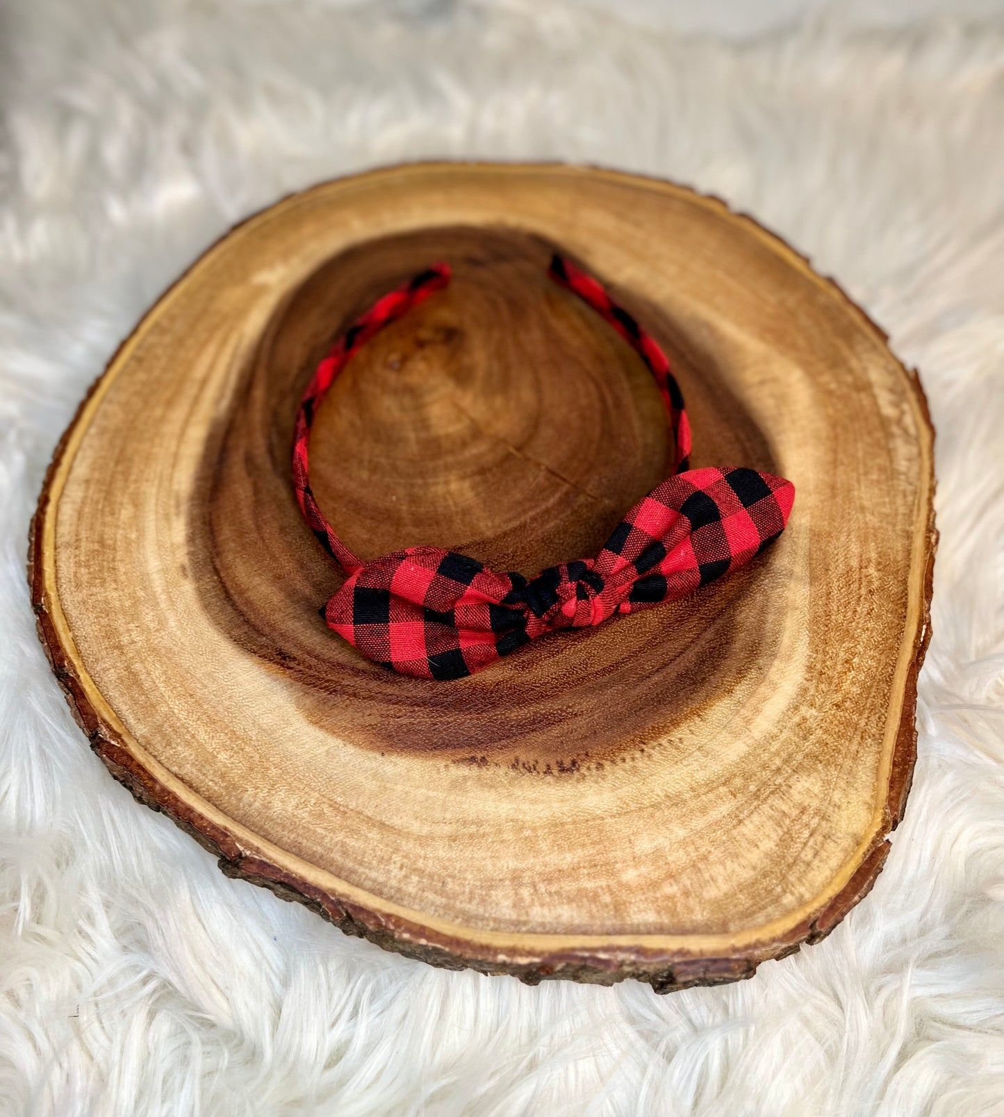 Buffalo Plaid Bow Headband