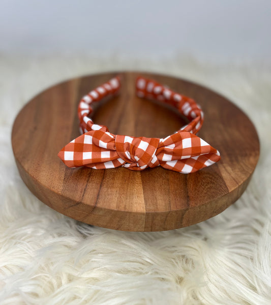 Orange Plaid Jeanne Headband