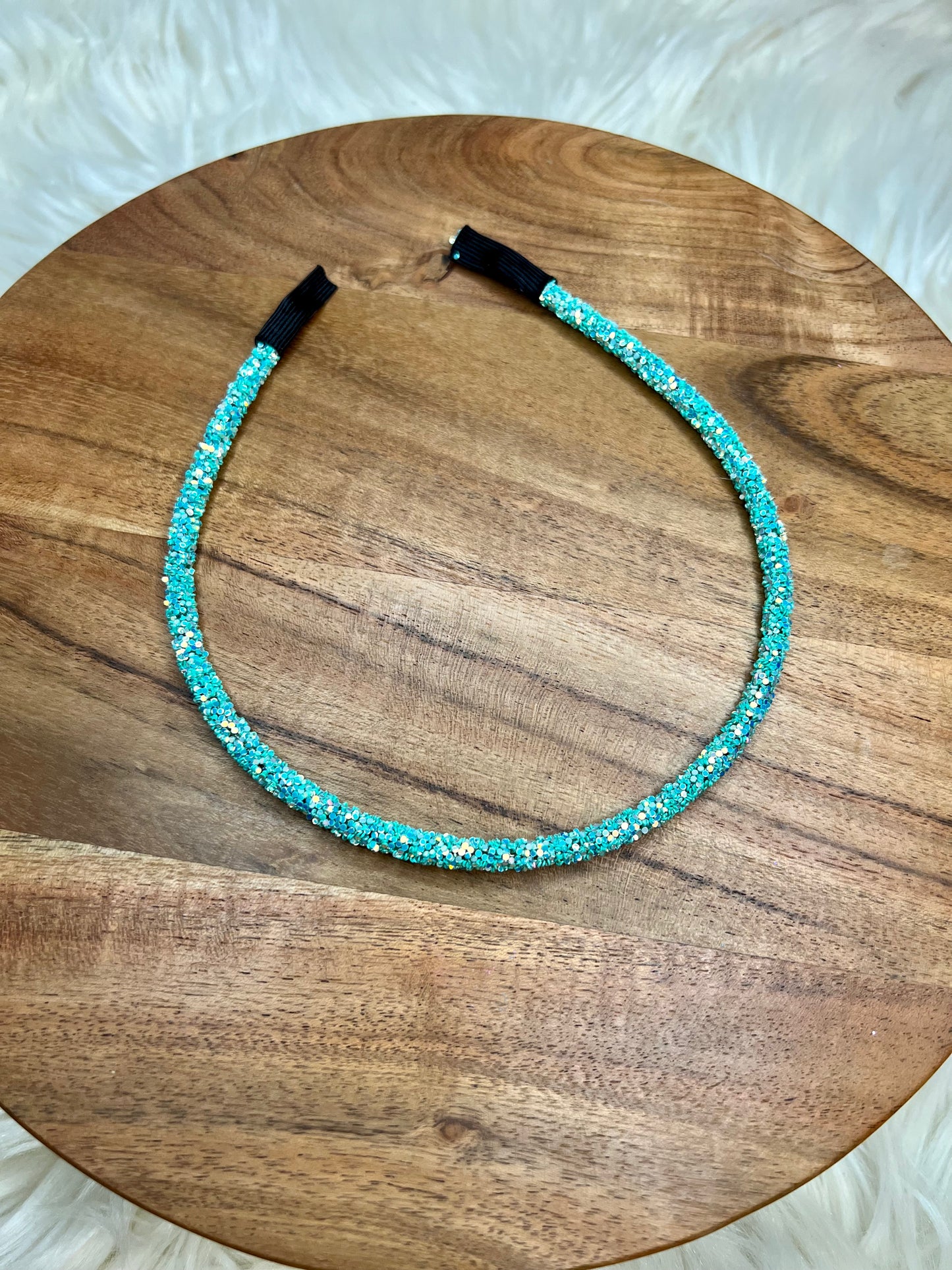 Teal Blue Miranda Glitter Headband