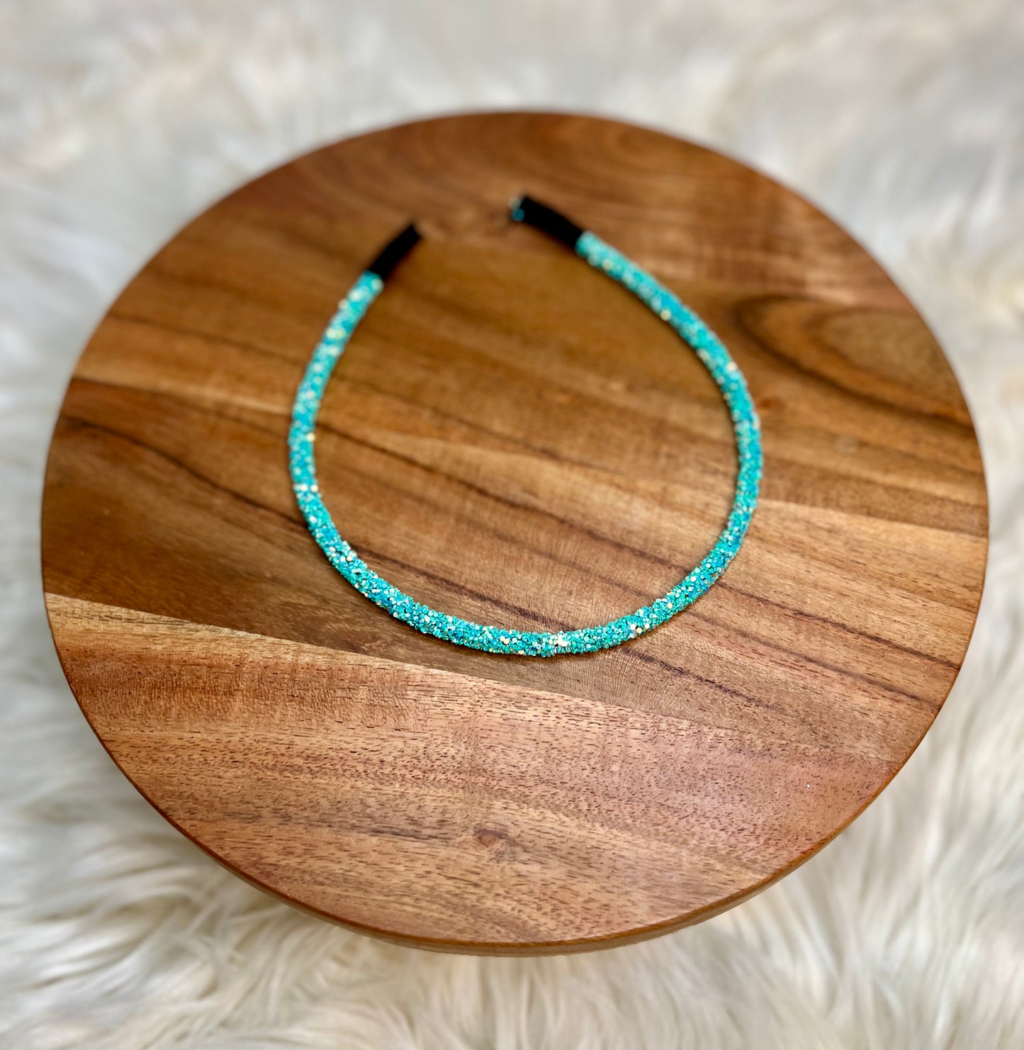 Teal Blue Miranda Glitter Headband